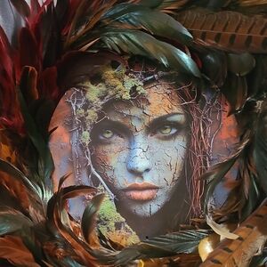 Colorful Feathered Art Piece